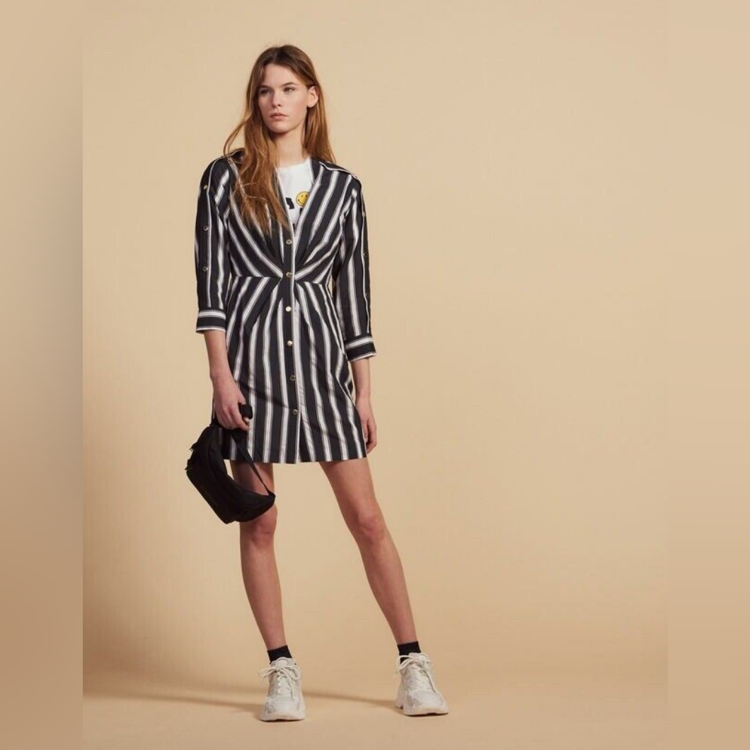 Sandro Camelia Striped Dress Size 34 (Xs)